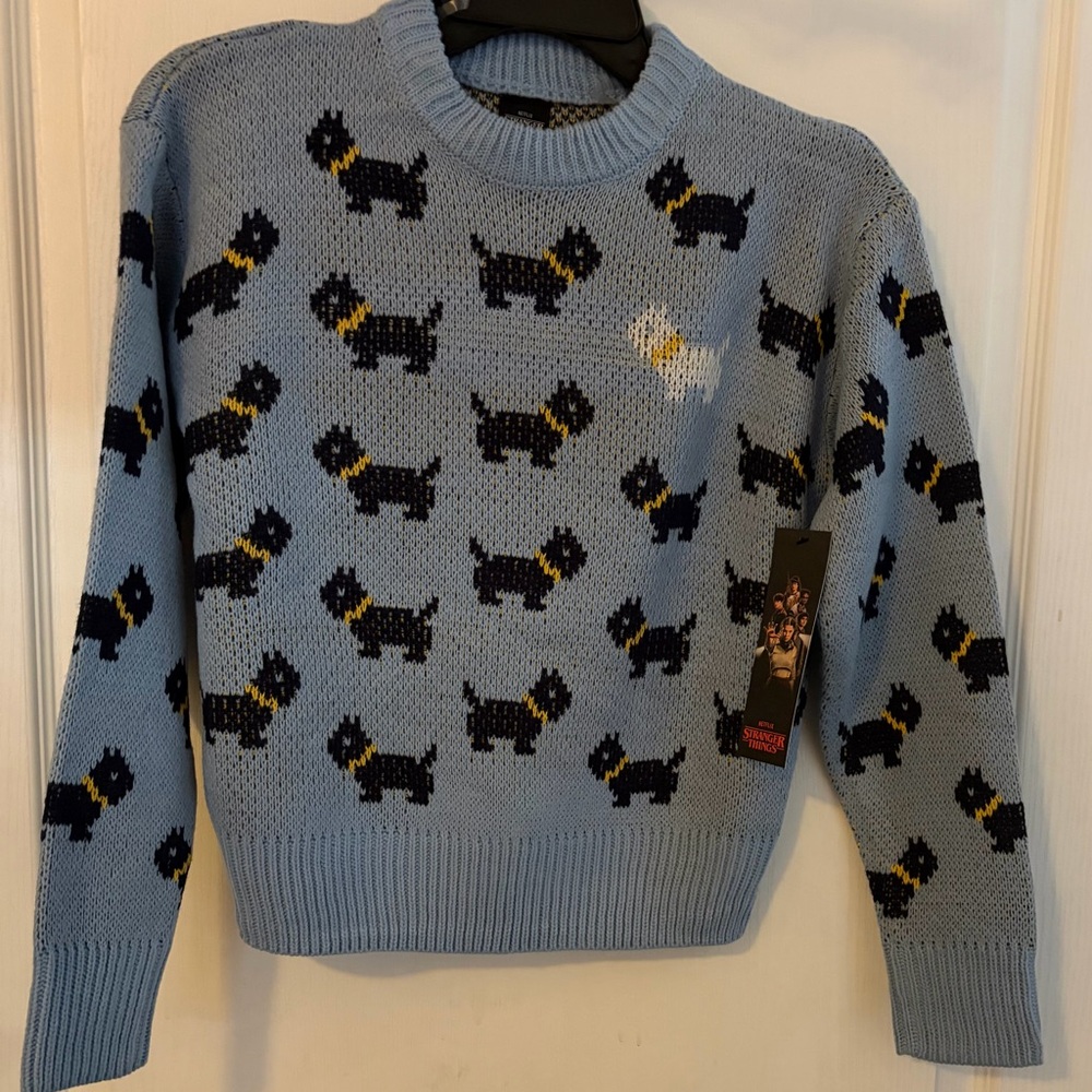 Blue Dog Pattern Sweater‎